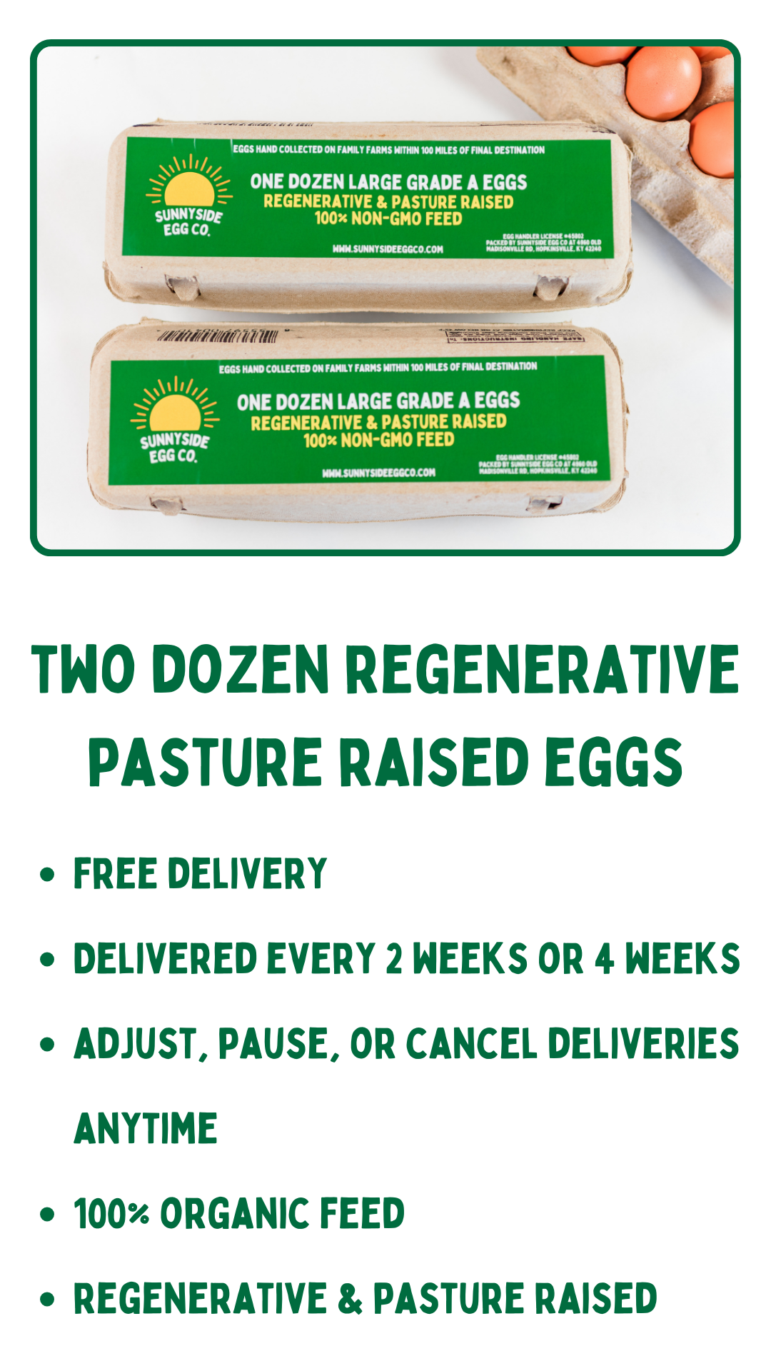 Two Dozen Pasture Raised Eggs